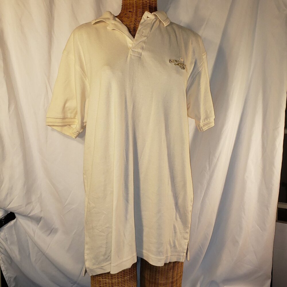 Destination Gear Men's Singapore Cream Short Sleeve Golf Polo Shirt, Size L